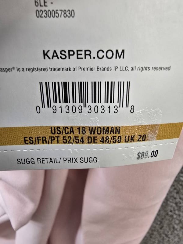 KASPER Plus Size Straight-Leg Pants Women’s 16W Tutu Pink Zip/Hook & Bar Closure