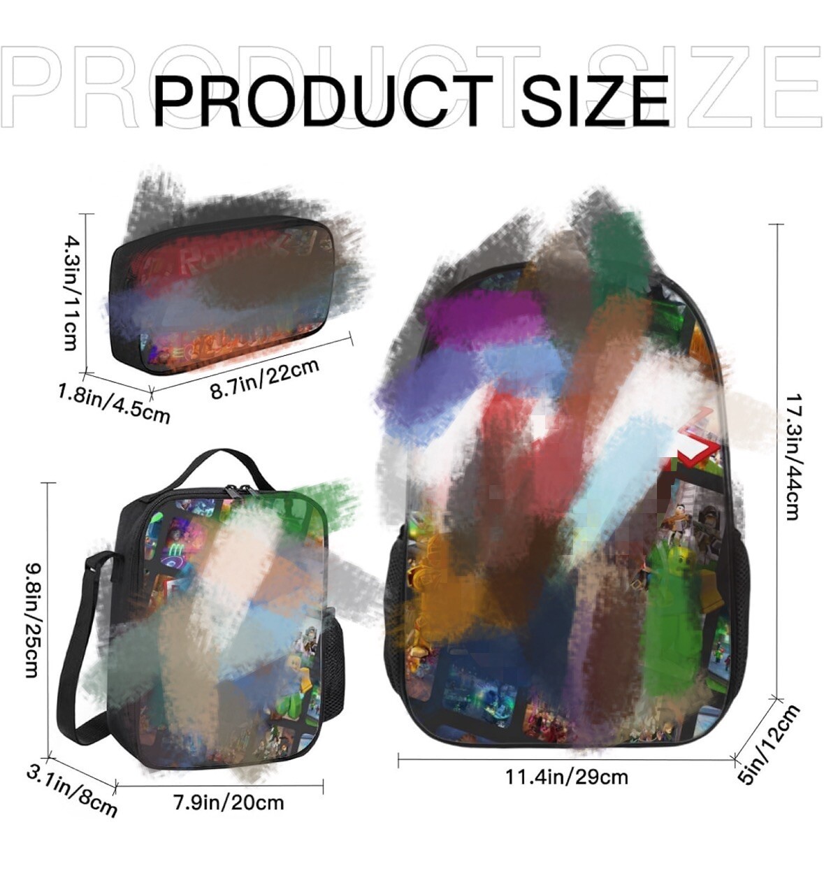 Roblox Backpack Roblox 3 Piece Backpack 17 Inch Casual Travel Backpack