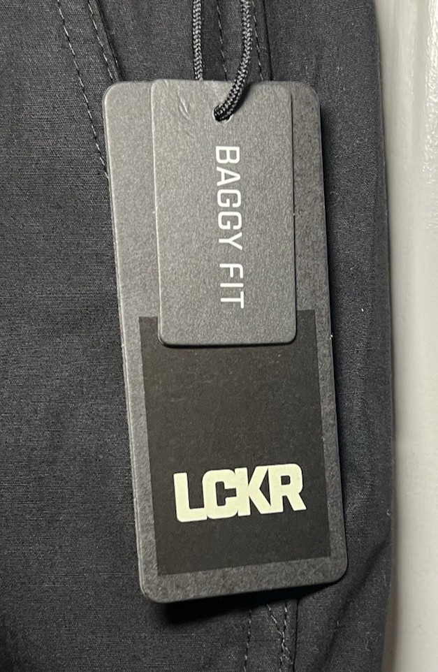 LCKR Men’s Size 3XL Black Trinity Baggy Fit Parachute Cargo Pants $49.95 Retail