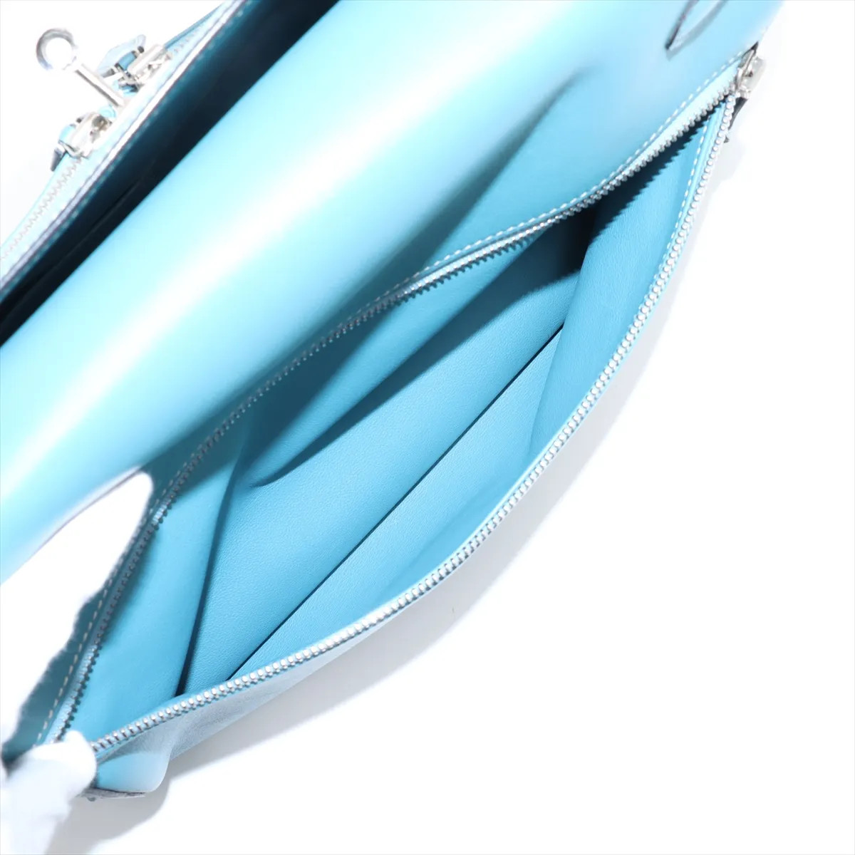 Hermès Kelly lakis 35 Veau Swift Blue Jean Silver Metal Fittings □N:2010