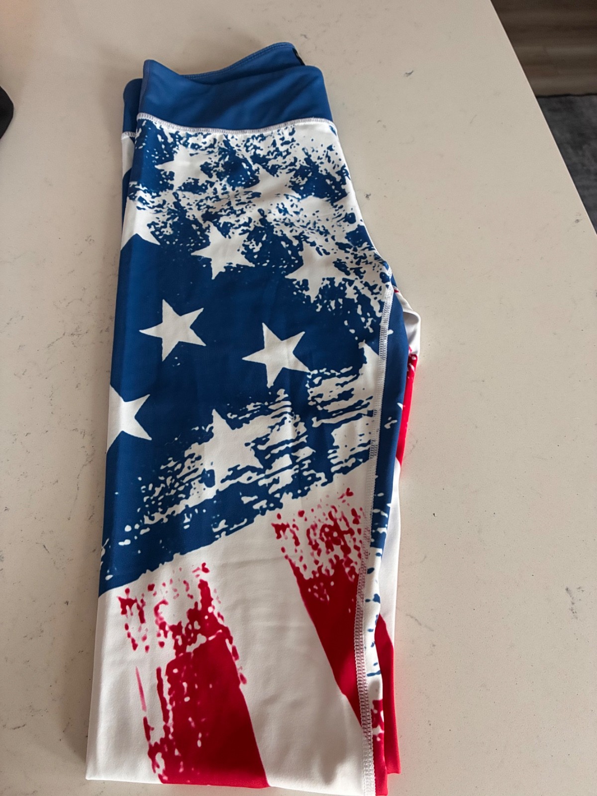 Constantly Varied Gear CVG Squat Proof Capri just passed knee. USA Flag