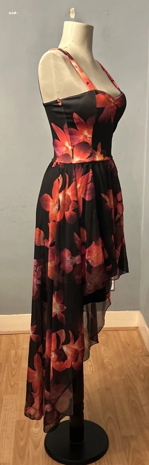 Quiz Floral Sleeveless Hi Lo Midi Dress Size 6