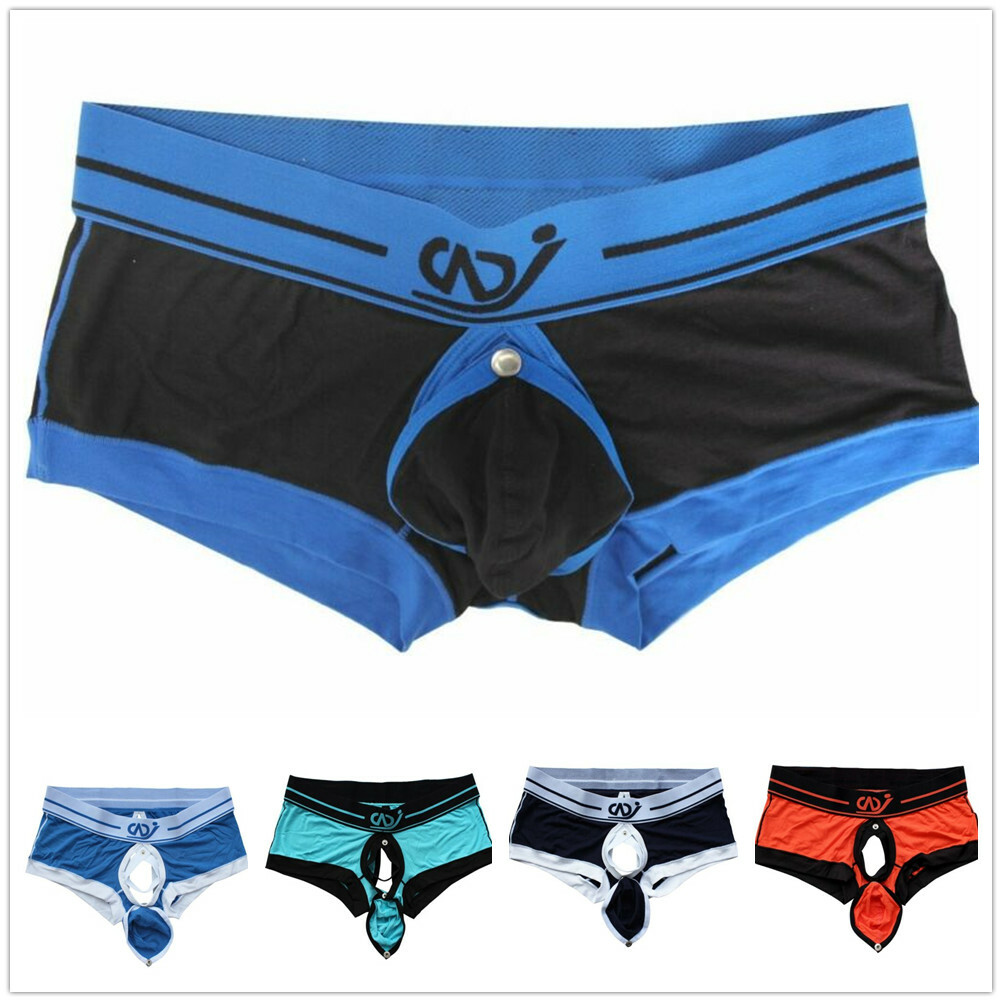 Sexy Men Open Back Boxer Shorts Buckled Pouch Underwear Bikini Briefs Jockstrap