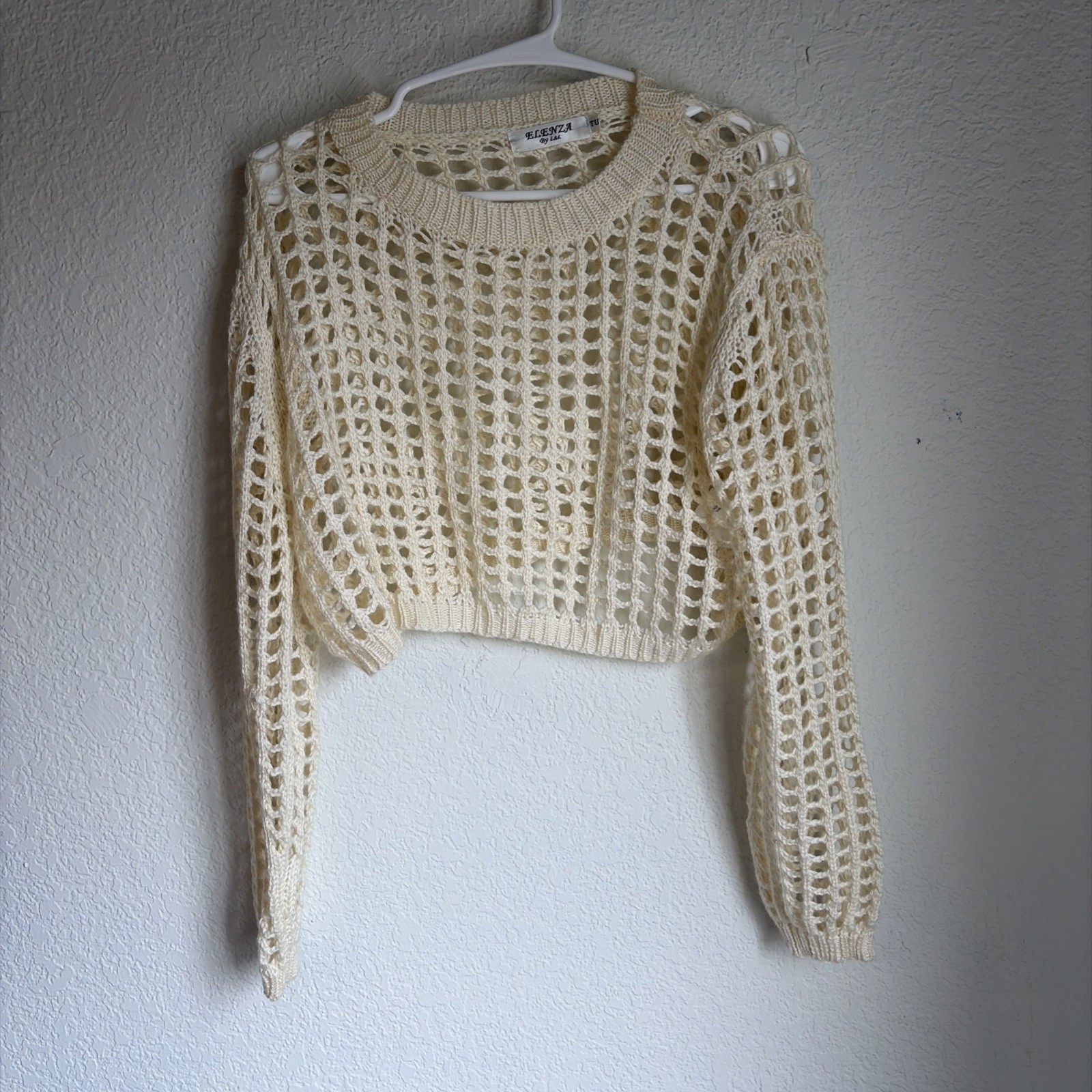 Women’s M Bohemian Crochet Cropped Shrug Sweater Super Soft Elenza By L&L