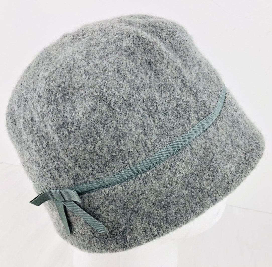 Talbots Wool Cloche Ladies Hat Size 7 (22in / 56cm) Gray Winter Cap *Up