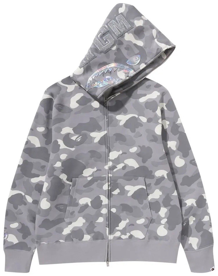 BAPE City Camo Shark Full Zip Hoodie ‘Grey’ Sz Medium