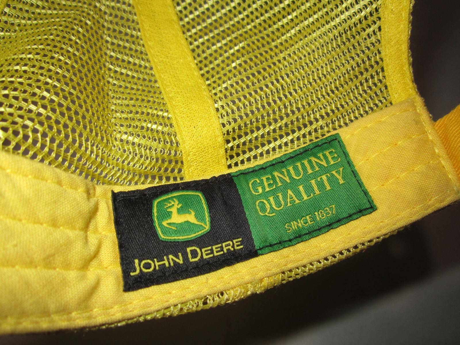 Vintage 90’s John Deere Trucker Hat Cap Snapback Adult Yellow Green k-Products!