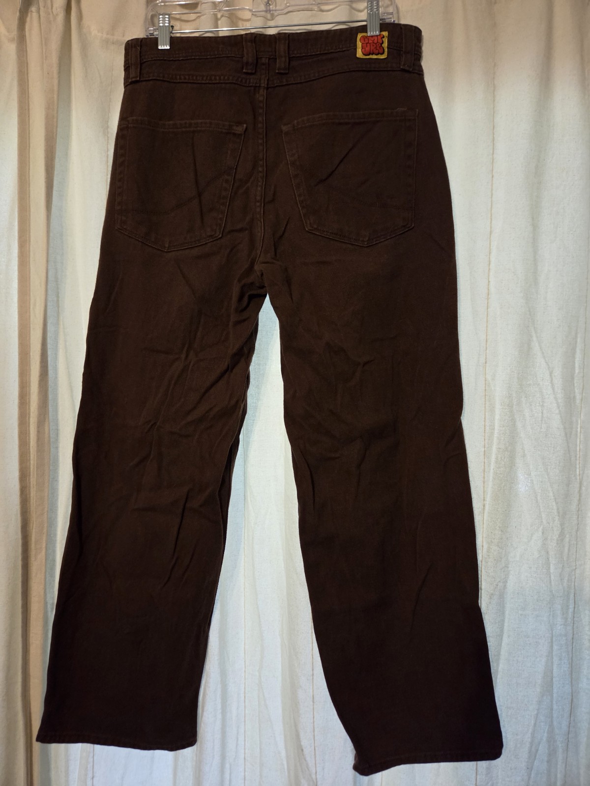 Empyre Men’s Straight Regular Fit Button Fly Brown Dark Wash Denim Jeans