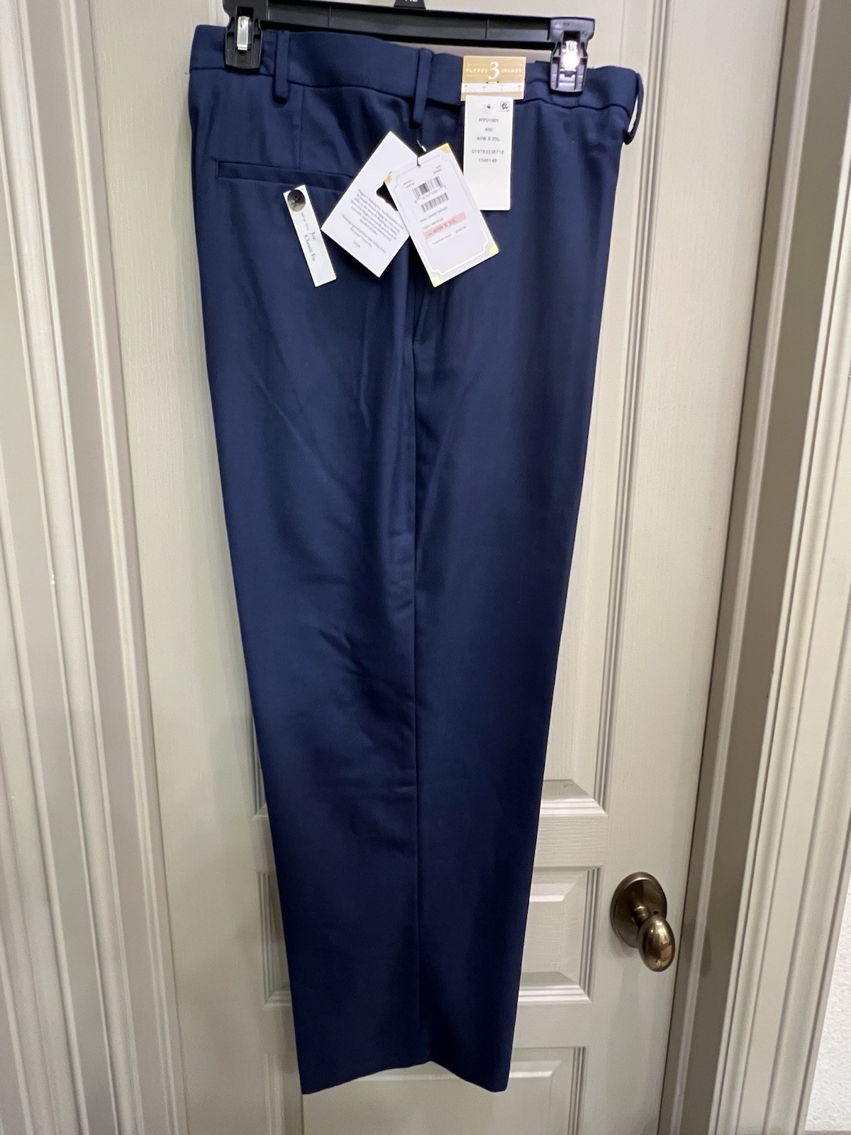 Men’s Jm Haggar Premium Stretch Classic Fit Dress Pants Blue 40×29 NWT $25 ￼