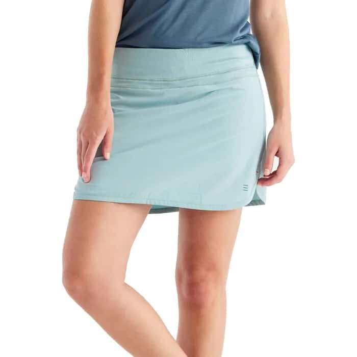 Free Fly Women’s Bamboo Skort – XS – Clear Sky/Blue Dusk/Fig/Sea Glass