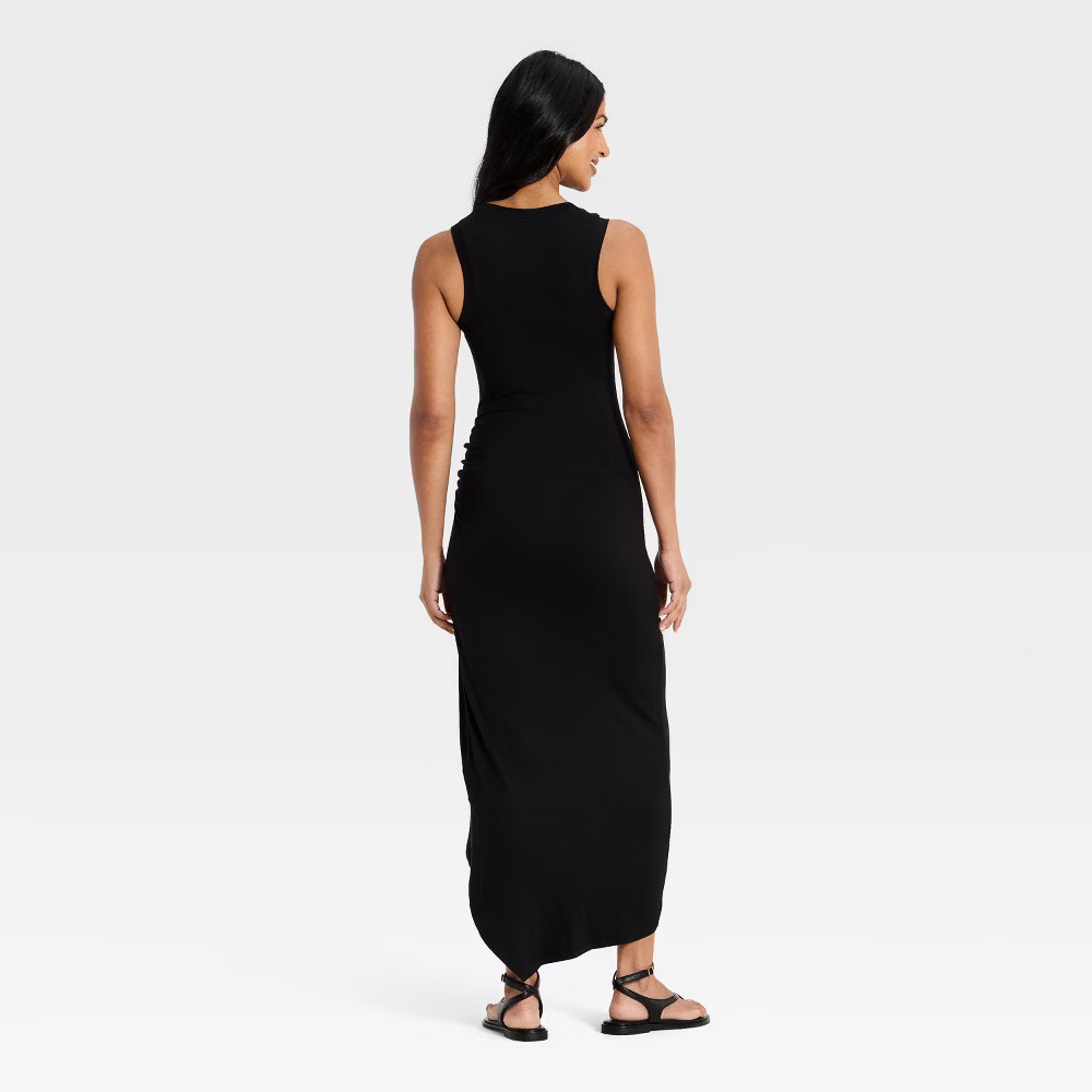 Women Asymmetrical Knit Midi Dress – A New Day Black L