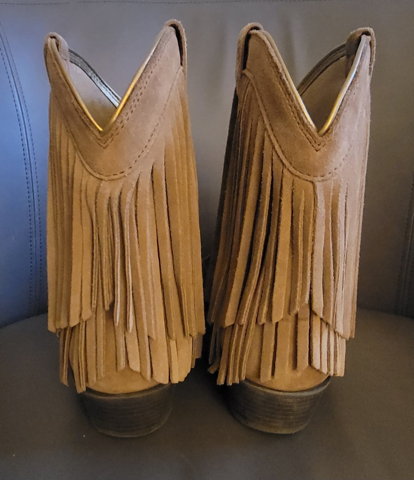 *So Fun* Ariat Womens Western Brown Suede Leather Fringe Ankle Short Boots 4.5