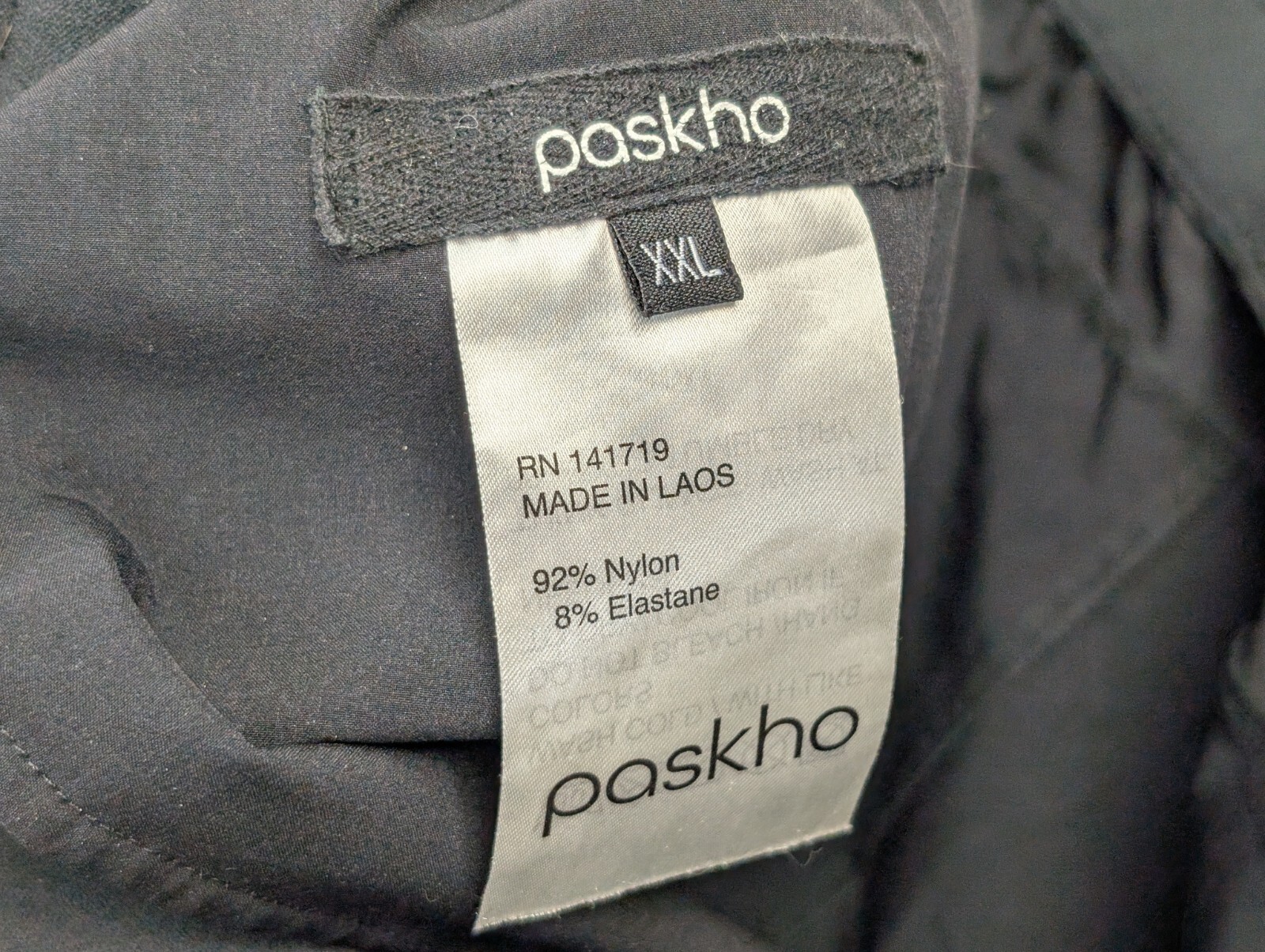 PASKHO XXL (38×32) Men’s Pants BLACK Nylon Elstane Stretch 2XL