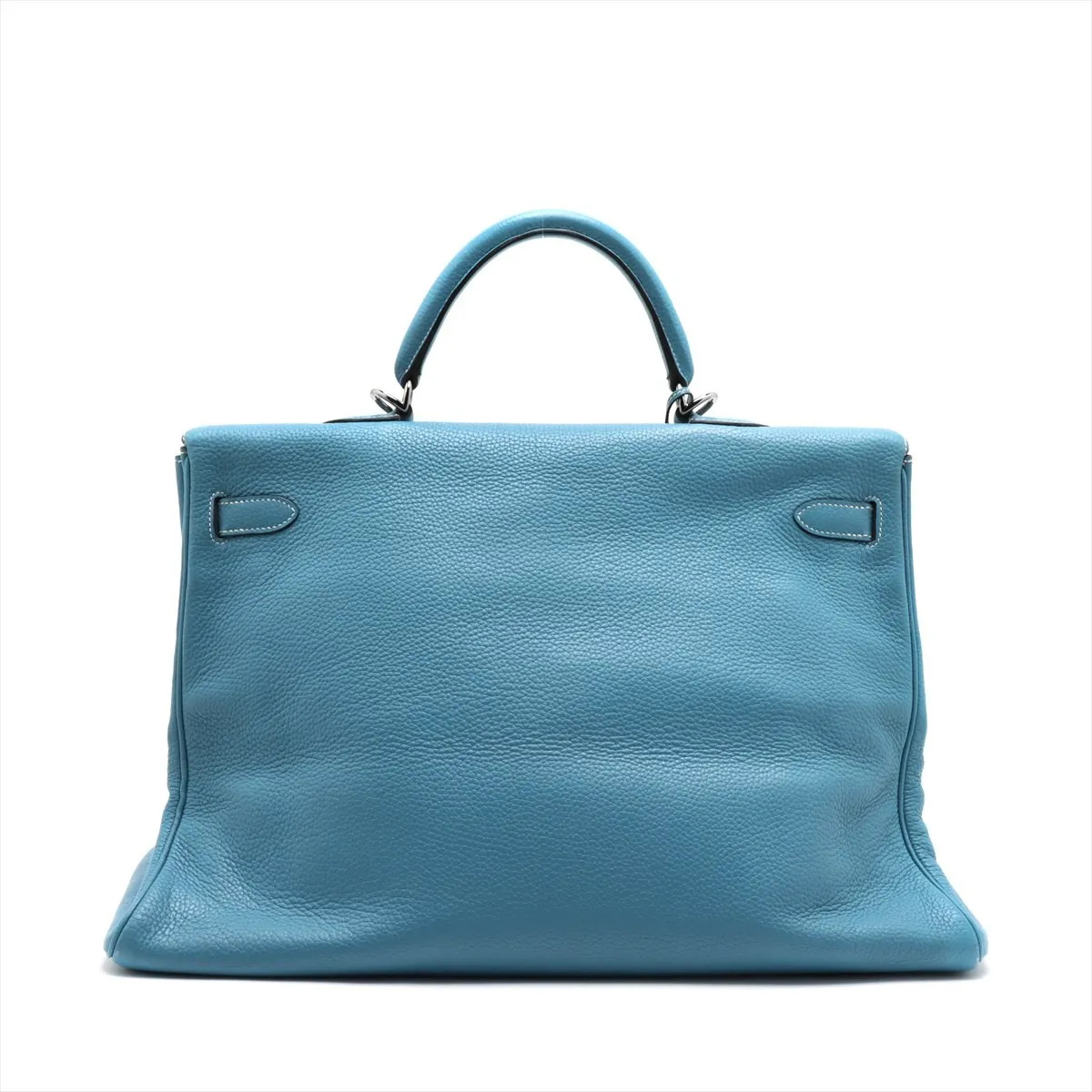 Hermès Kelly 50 Le Tournay Taurillon Clemence Blue Jean Silver Metal Fittings □L
