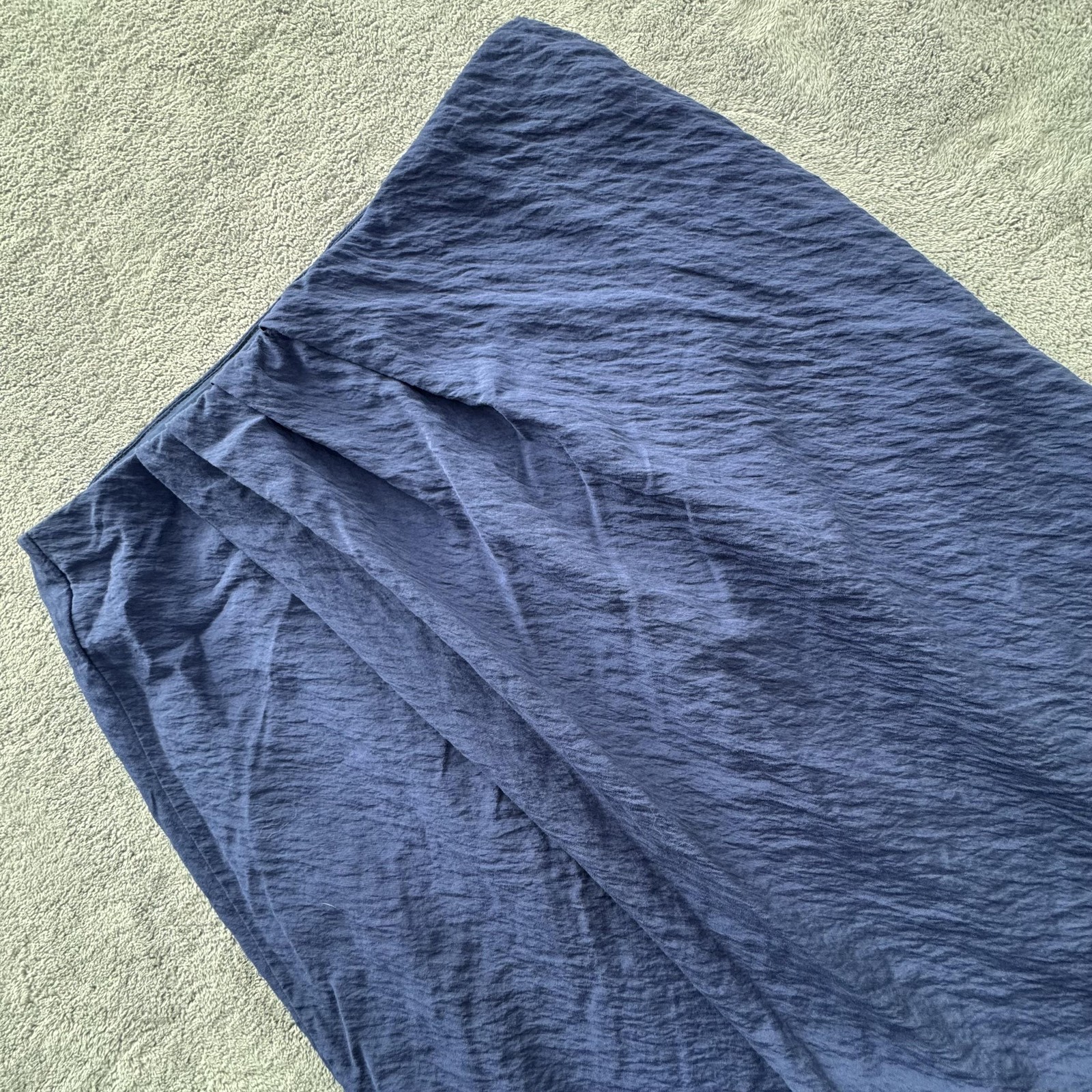 Abercrombie & Fitch Skirt Womens XSP Blue Faux Wrap Long Lined Slit Pull On