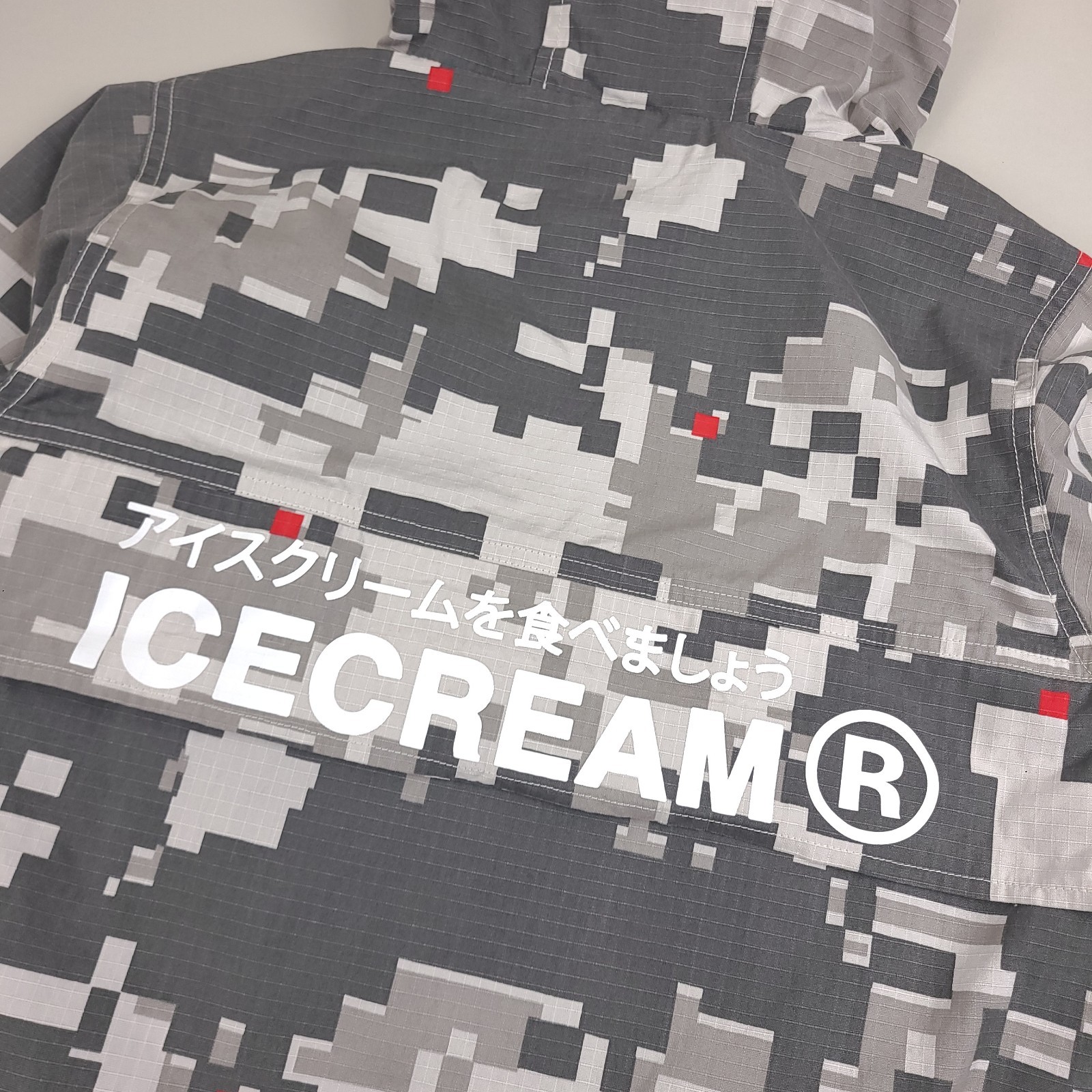 ICECREAM Wind Walker Anorak Jacket Mens Small Digi Camo Pullover Hooded