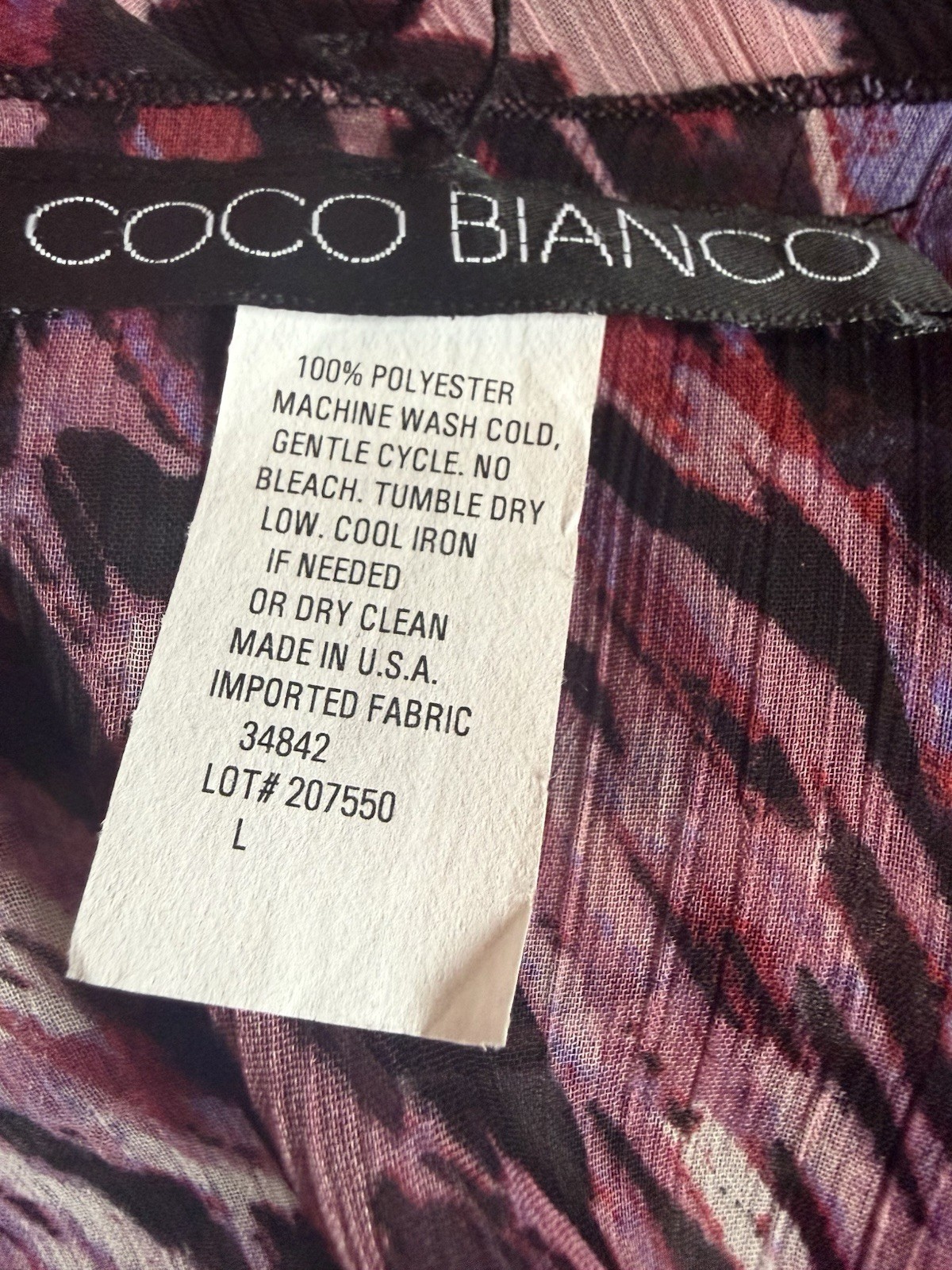 COCO BIANCO Womens Size L Sheer Chiffon Leopard Print Cardigan Knee Length