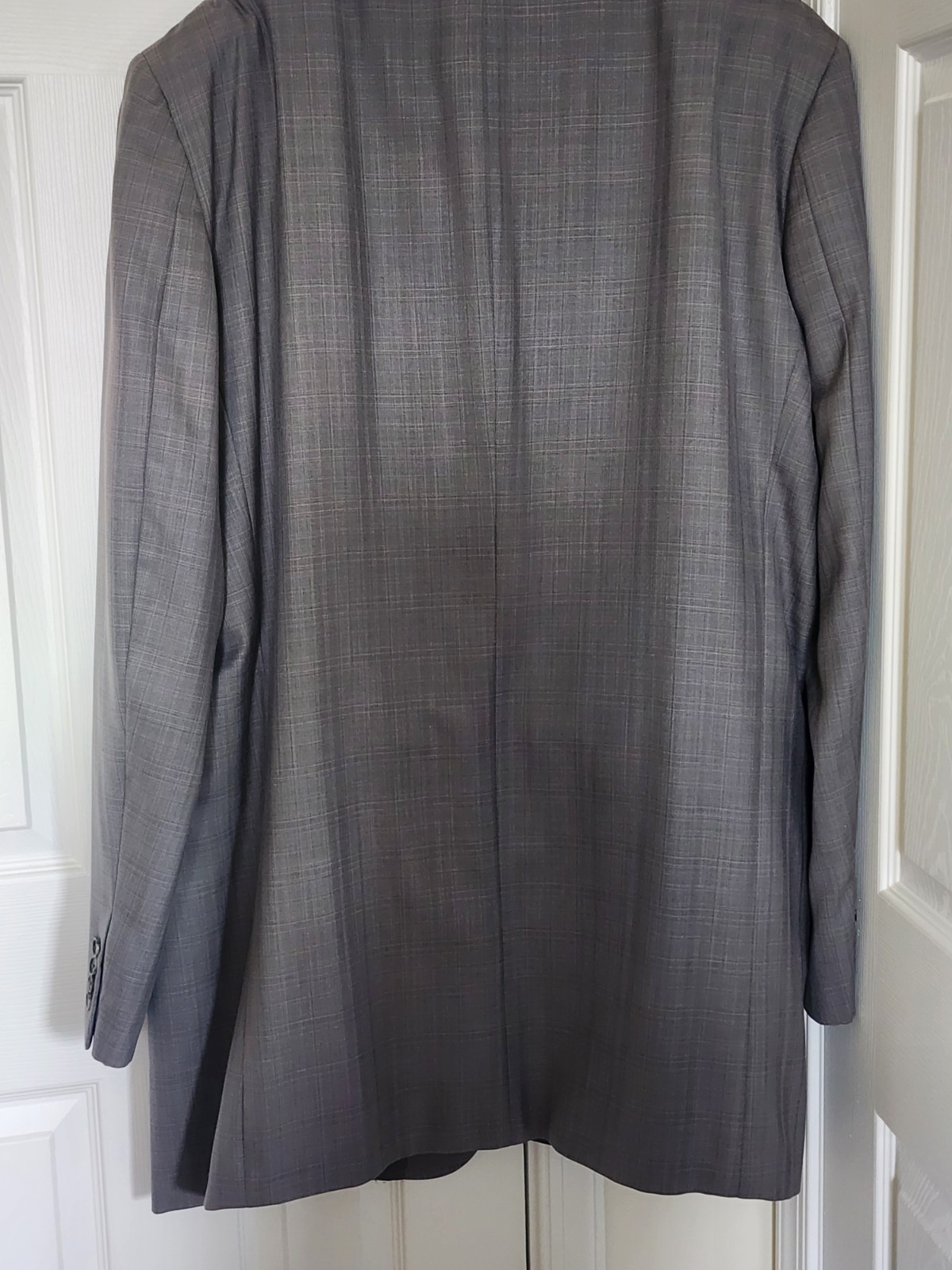 Gray Plaid 2-Piece Suit Men’s Size 50XL Big & Tall Single-Breasted 4-Button