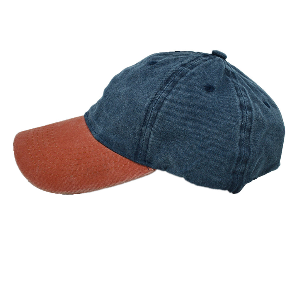 Pigment Dyed Washed Cotton Plain Baseball Ball Cap Polo Style Hat Dad 2 Two Tone