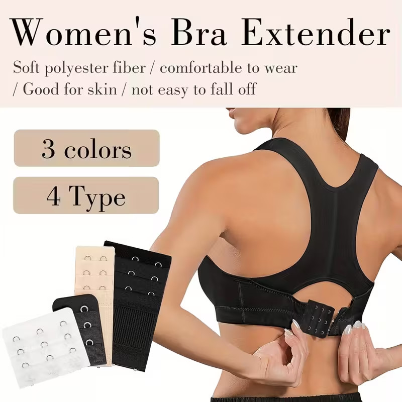24Pcs Adjustable Bra Extender 2/3/4 Hooks with Elastic Underwear Strap Extension