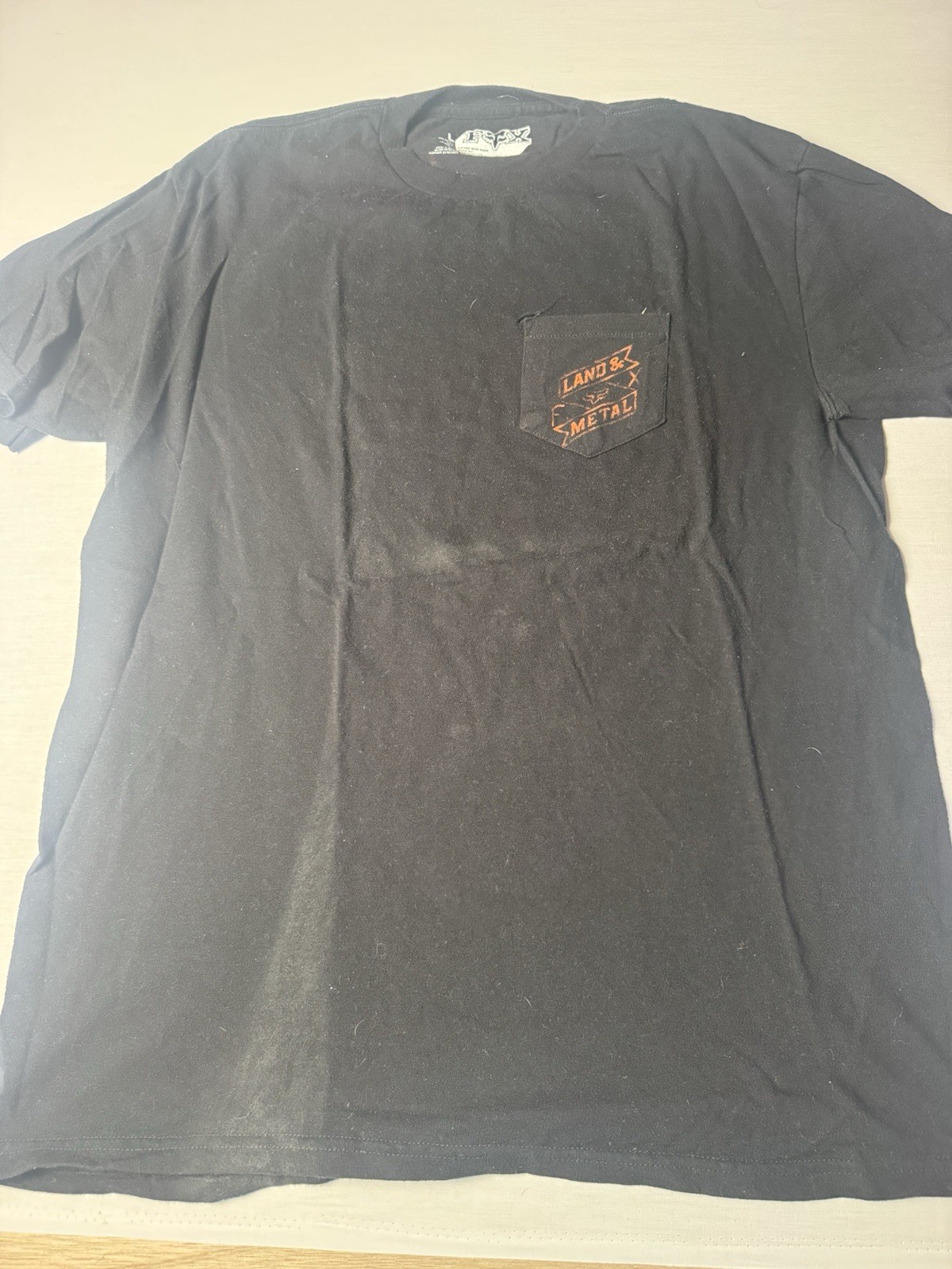 Fox Racing Shirt Large Black Y2K Style Land And Metal Pocket Graphic Tee Mens