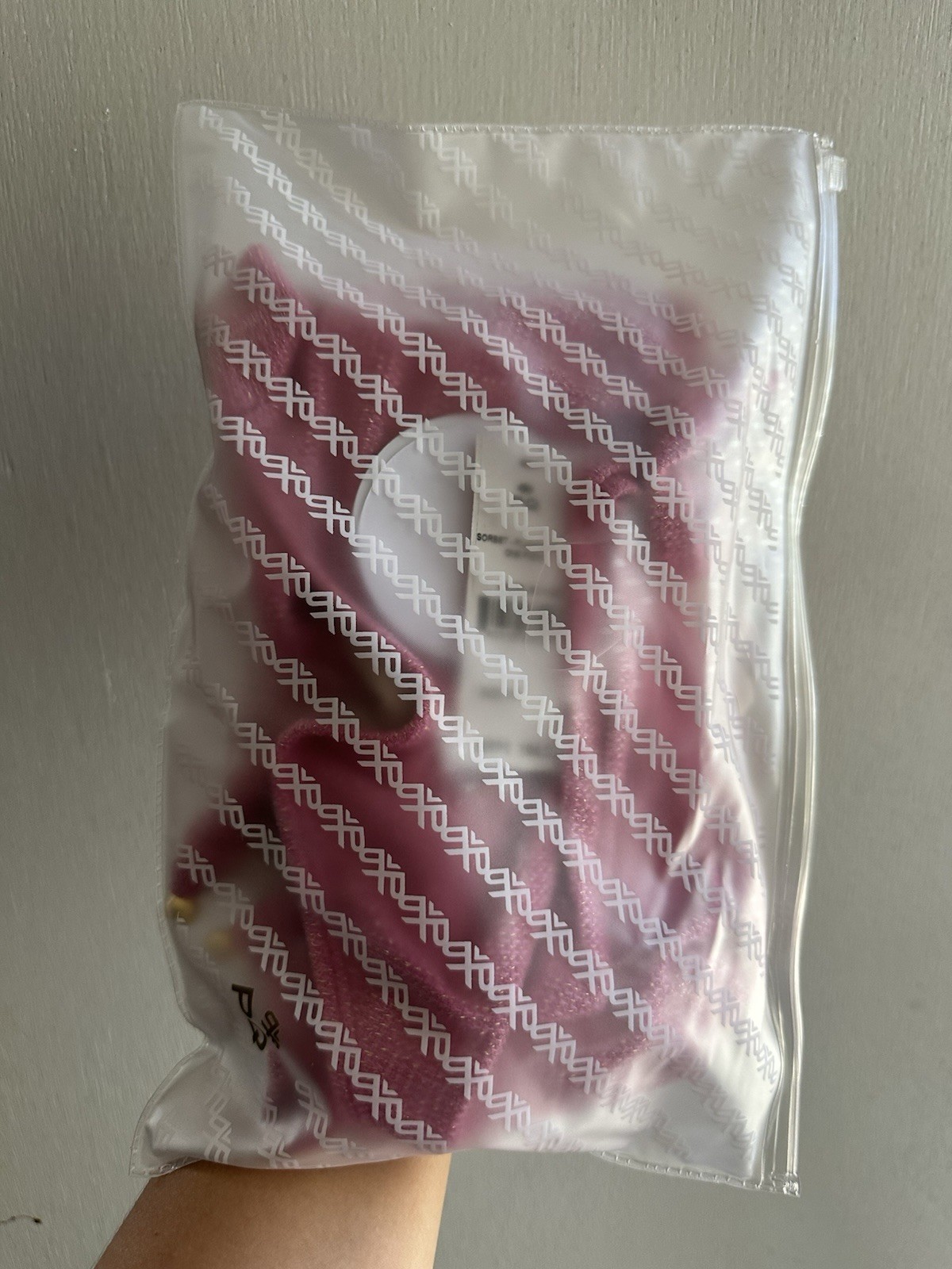PQ Swim Pink Sparkle Plunge One Piece Swimsuit NWT Medium Luxury
