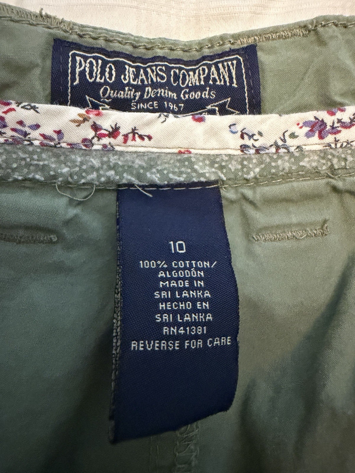 Polo Jeans Company Women’s Green Cargo Shorts