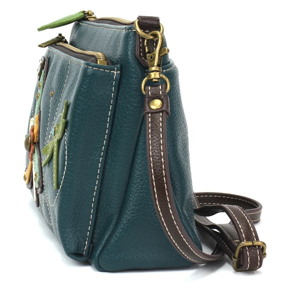 Chala Dragonfly Deluxe Crossbody RFID Protected Vegan Leather Bag Turquoise NWT