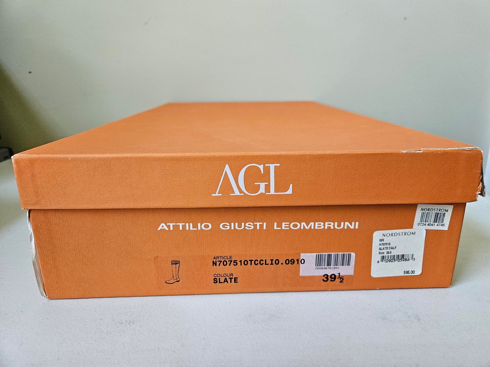 AGL Italian leather slate gray women’s kneehigh boots size 9 US 39.5 EU & box