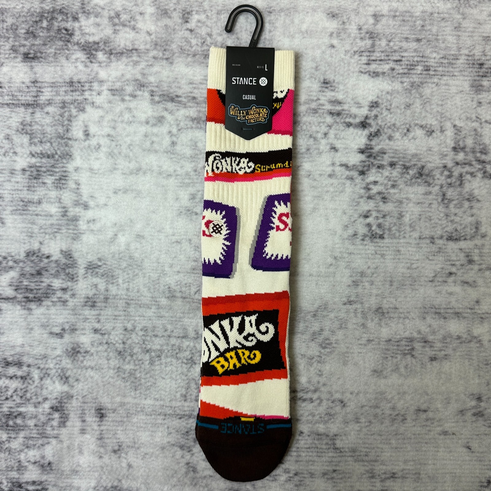 NWT Stance Wonka Bars Willy Wonka Chocolate Factory Crew Socks Men’s Large 9-13
