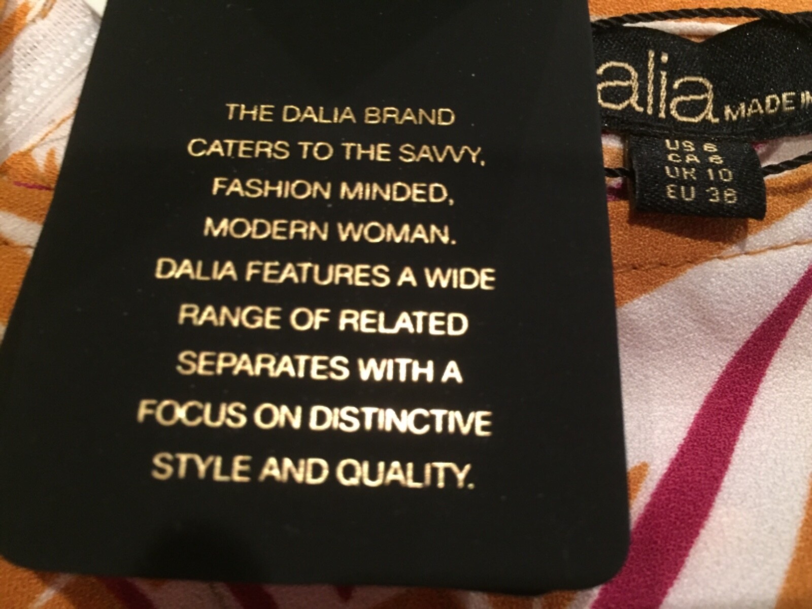 Dalia Size 6 Multicolor Sleeveless Jumpsuit New with Tags