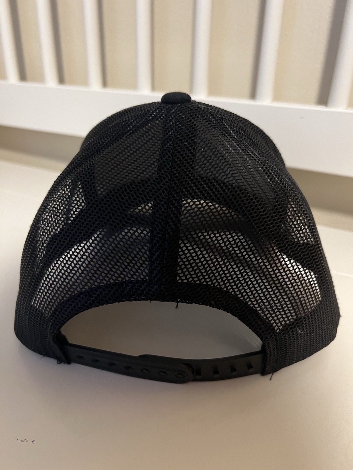 Troll Co. Support Blue Collar Patch Black Mesh Back Trucker Hat Adjustable