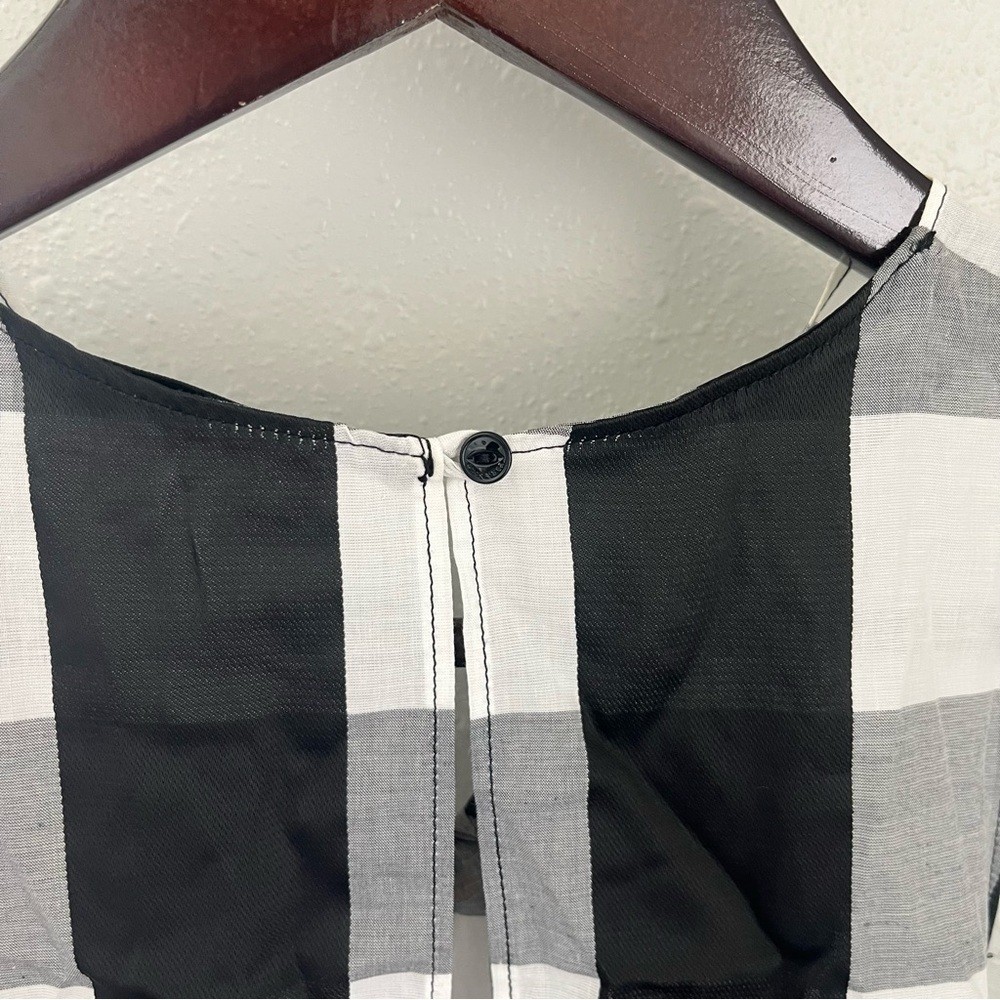 rag & bone Black and White Checkered Long Sleeve Top