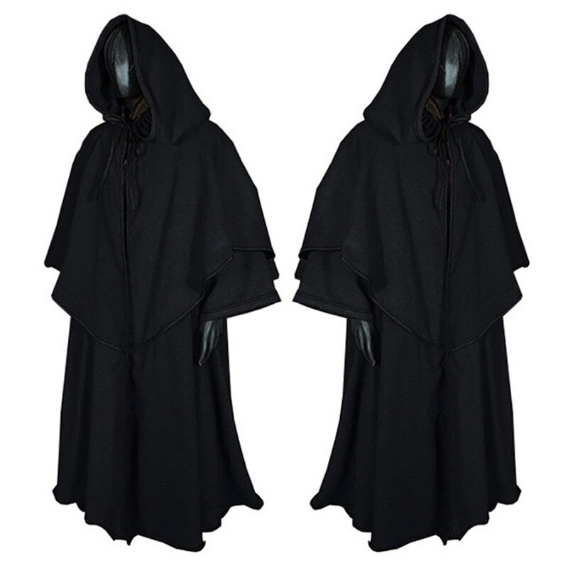Middle Age Halloween Cloak Hooded Robe Cloak Robe Monk Cloak Cosplay Wizard Cape