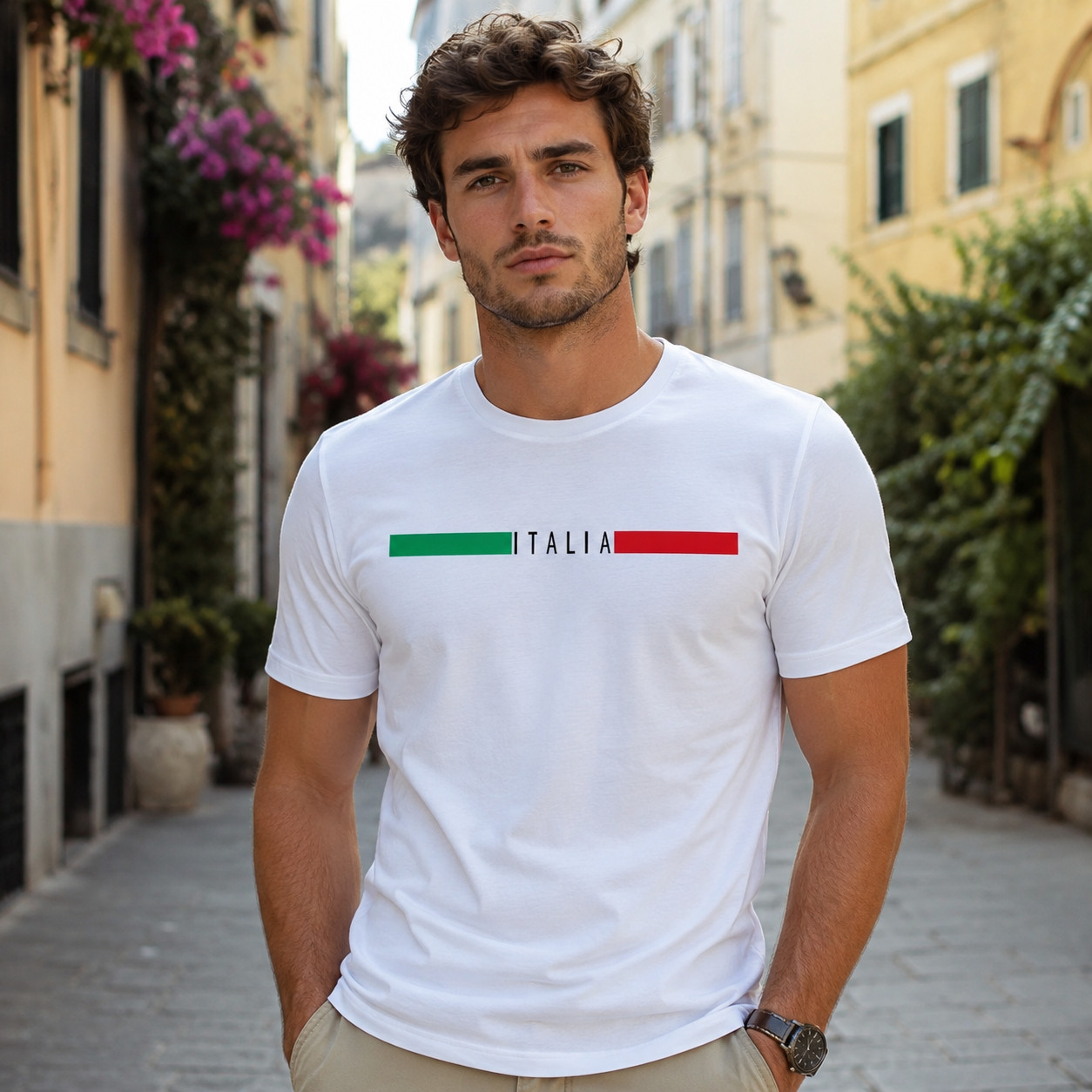 Mens Italia Flag T-Shirt Italy Pride Italian Graphic Tee