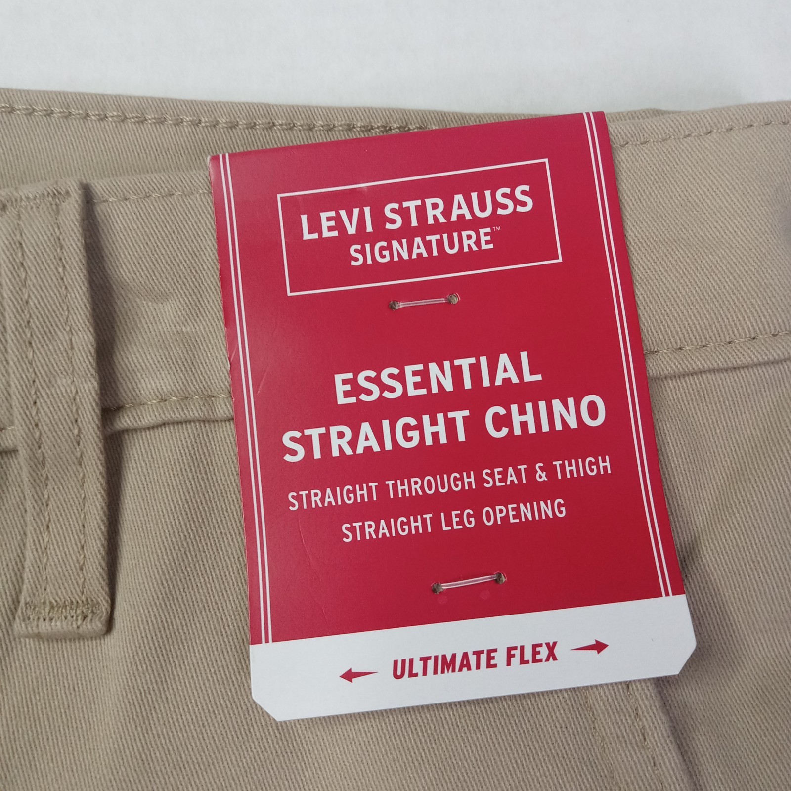 Levi Strauss Signature Essential Straight Leg Chino Pants Men’s Size 33×30 Khaki