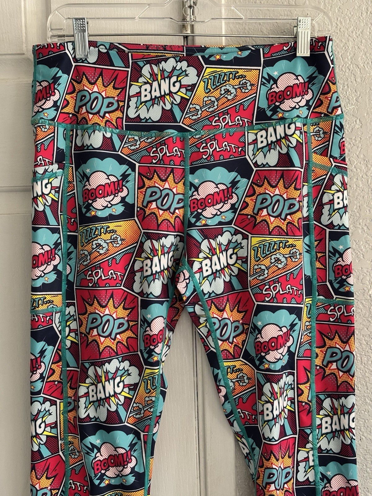 Womens Constantly Varied Bright Comic Leggings Size Large