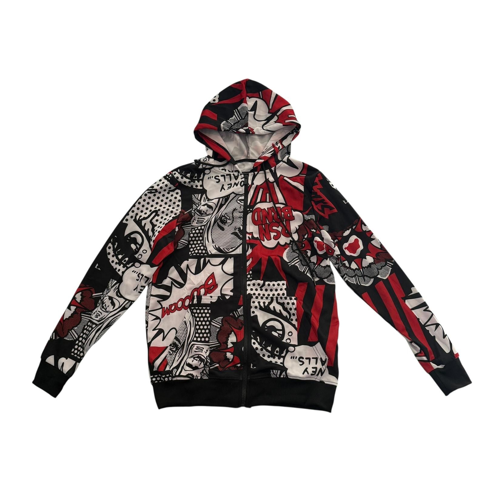 Reason Hoodie Men Medium Pop Art Comic Print Anorak Money Calls Drip Pullover
