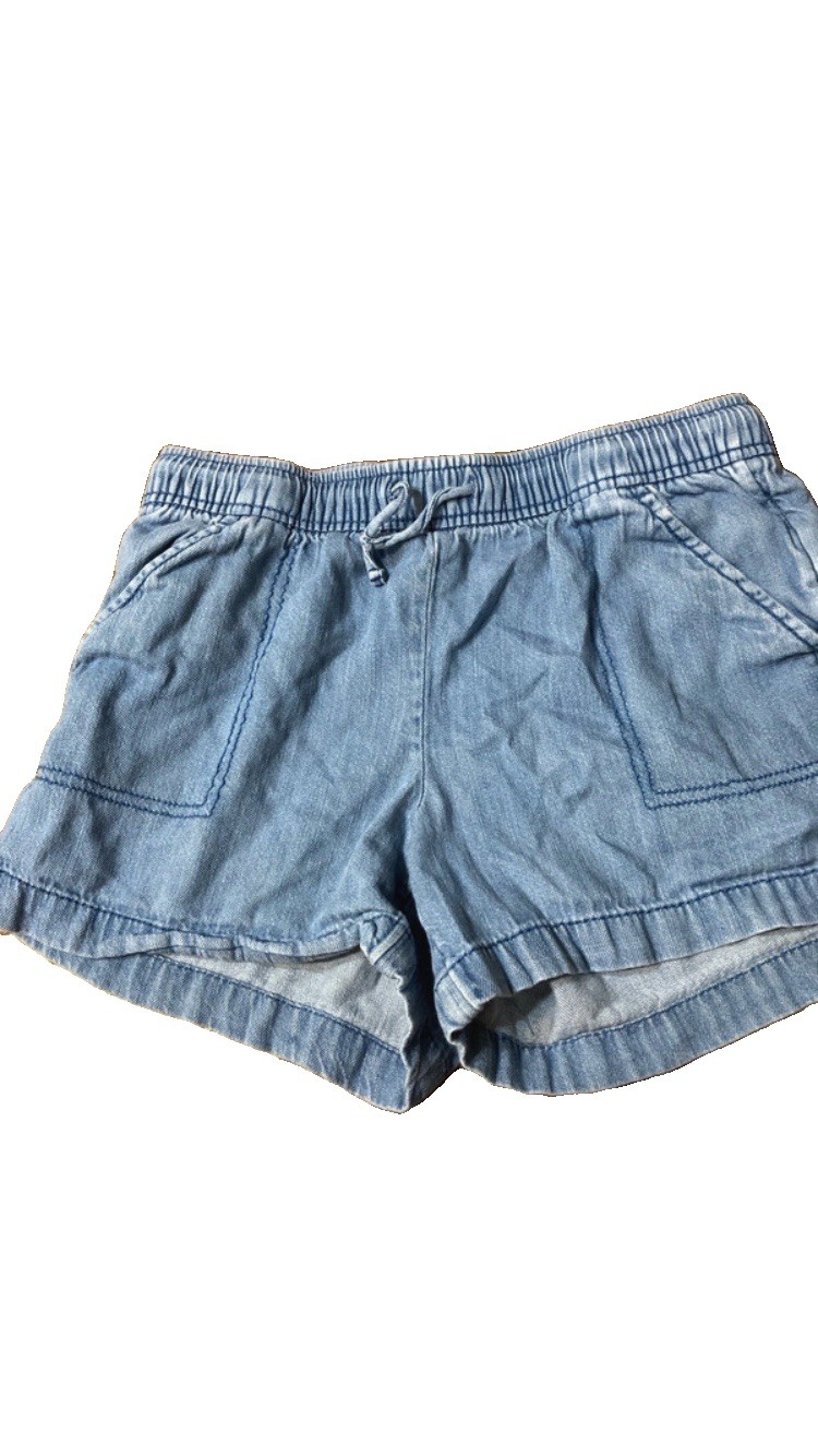 Kids size 10/12 Solid Casual Drawstring Elastic Waist Shorts w/ Pockets Lot of 2