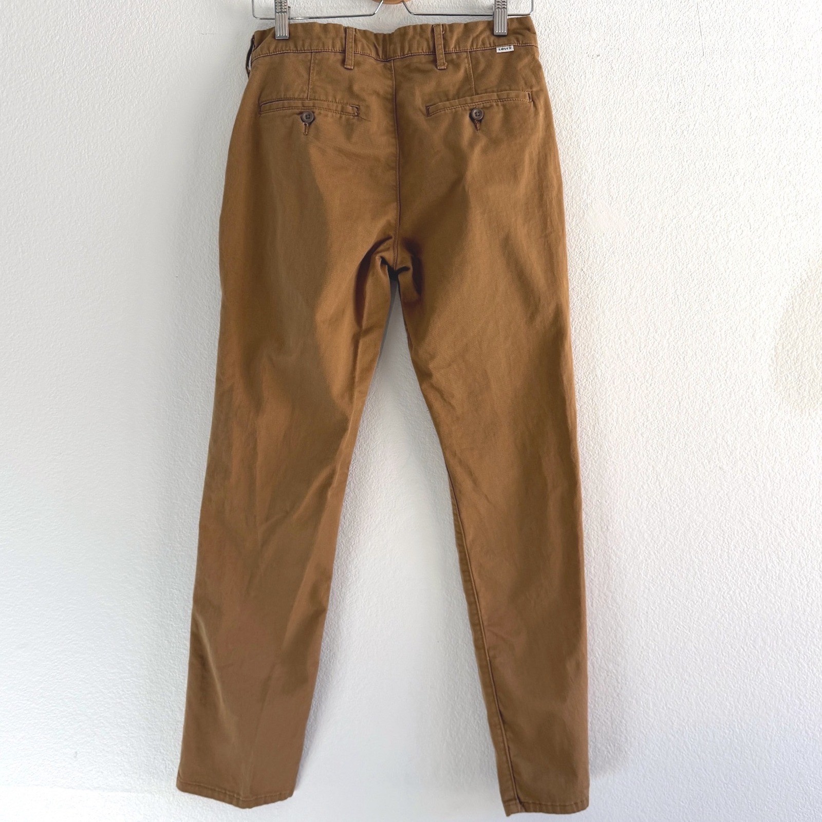 Levi’s Men’s Slim Straight Chino Pants Camel Brown Stretch Casual Khaki 28×32
