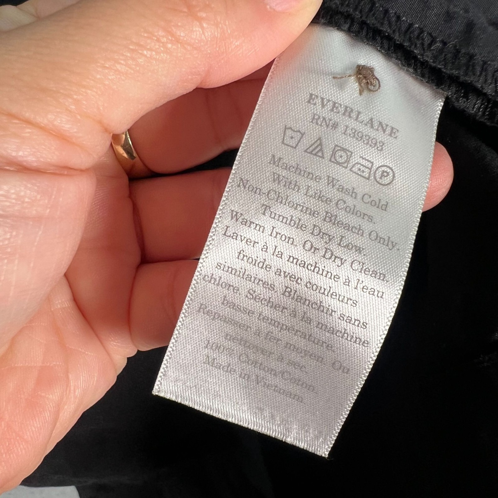 Everlane Womens Size Medium Black Short-Sleeve Button-Up Oversized Shirt
