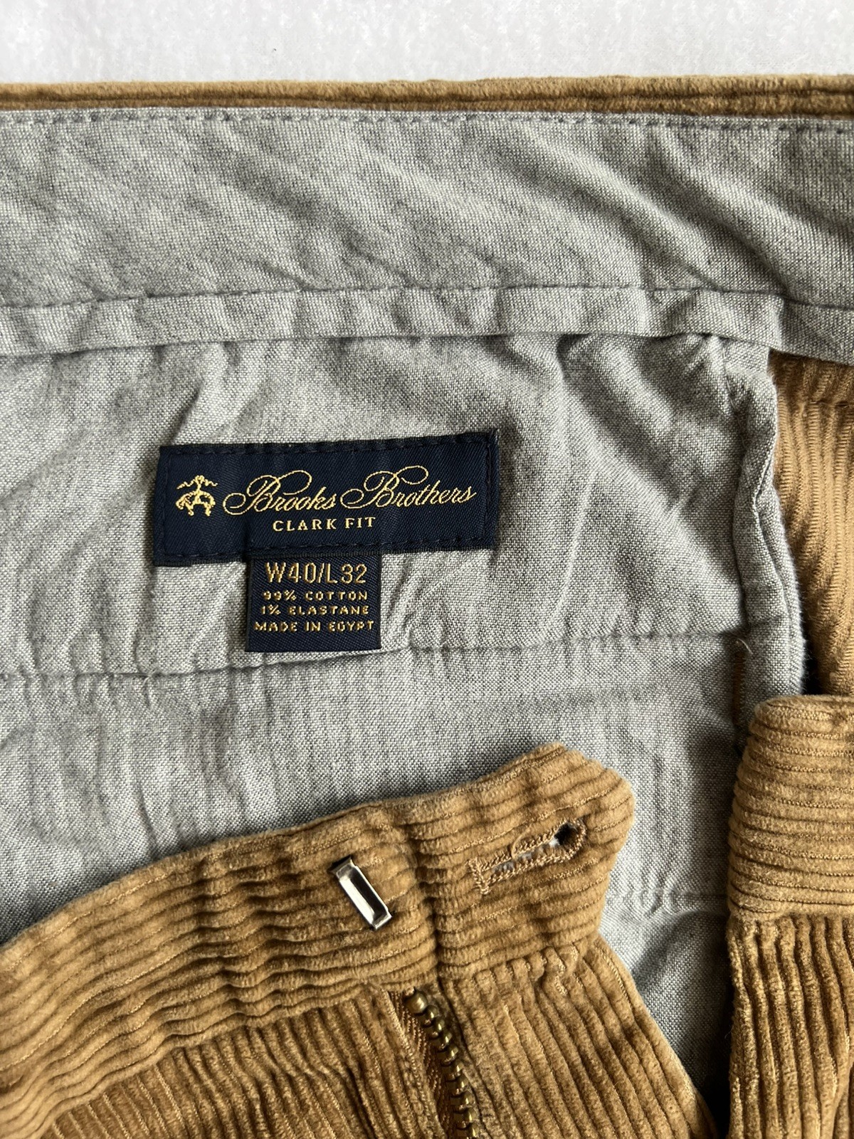 Brooks Brothers Pants Mens 40×32 Brown Corduroy Clark Fit Chino Classic Fit