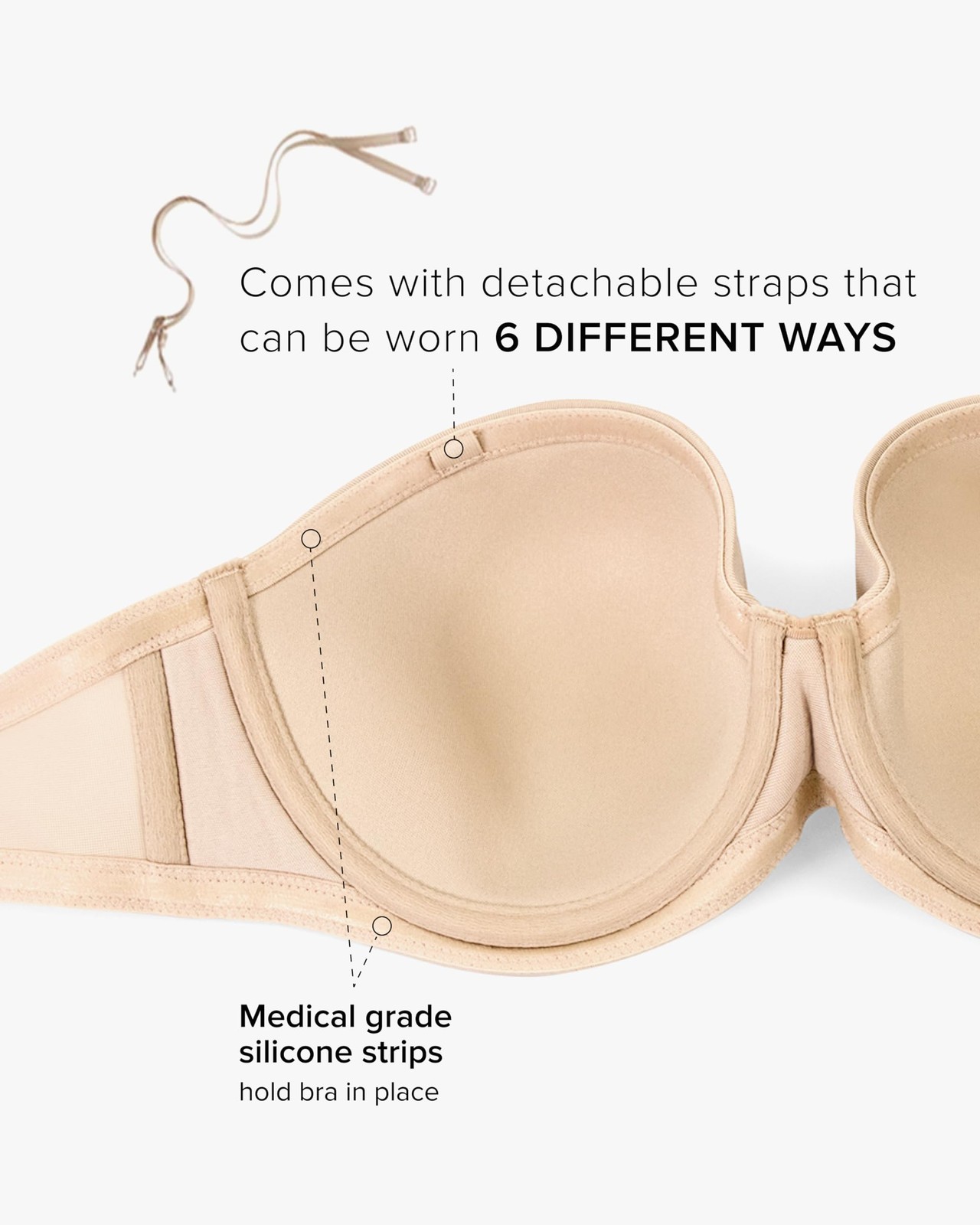 Wacoal Red Carpet 854119 Strapless Bra 40G Roebuck Full-Busted Comfortable