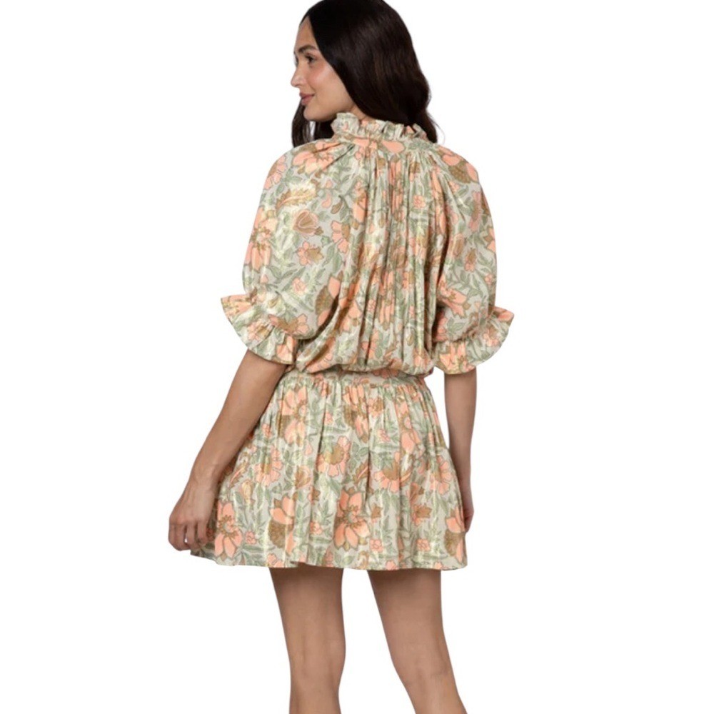 Juliet Dunn Lamé Blouson Dress – Size 8/10