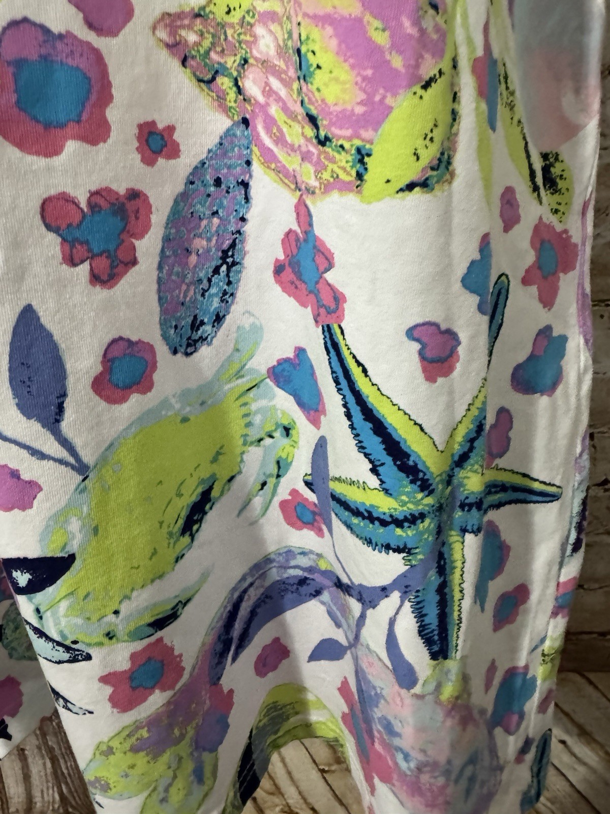 Ana Clare 3/4 Sleeve Colorful Koi Fish Print Dress Women’s XL – EUC