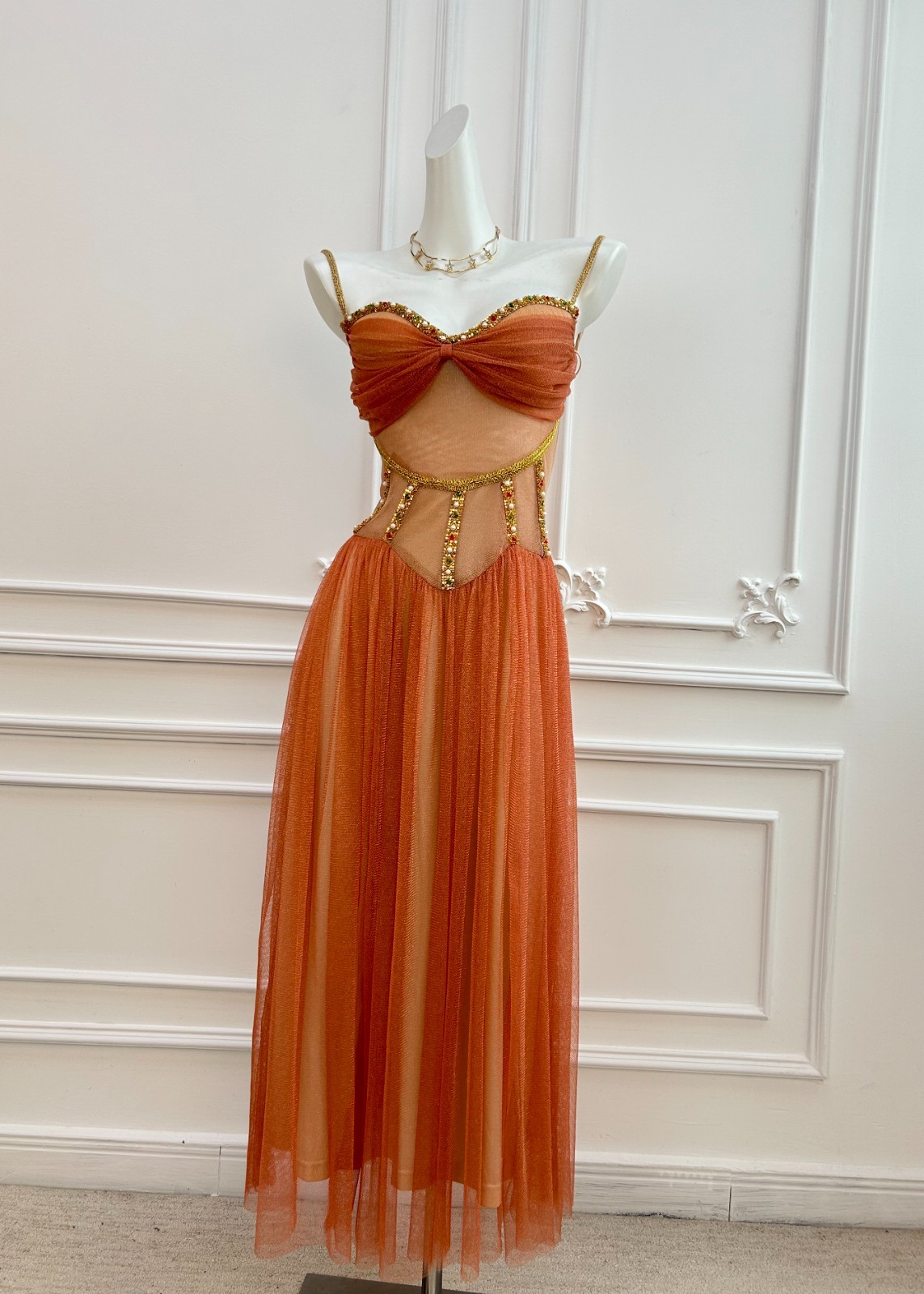 Women’s Custom Made Prom Dress Rhinestone Tulle Evening Gown Custom Size