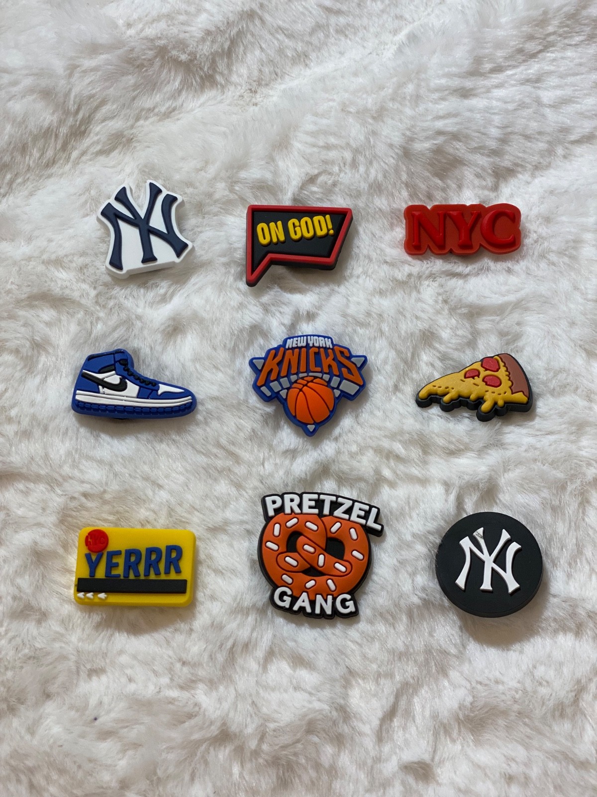 New York Sports Knicks Basketball baseball Team For Crocs Shoe Charms – 9 Pieces