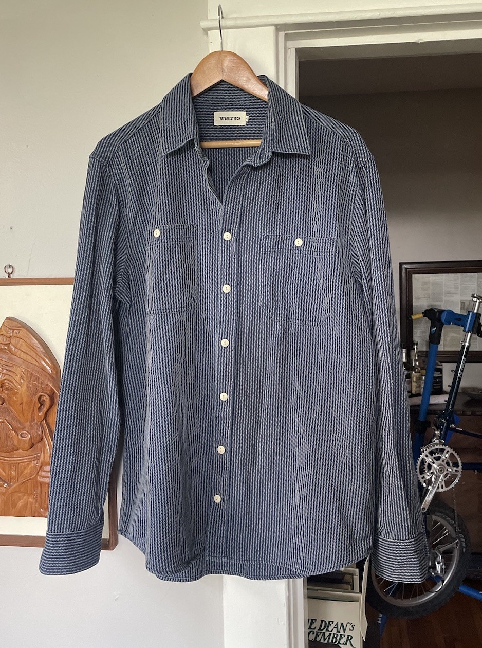 Taylor Stitch Jack Shirt Indigo Rope Size L 42 100% Regenerative Cotton