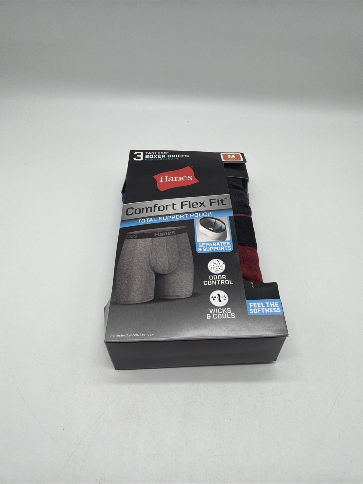 Hanes Mens Comfort Flex Fit Support Pouch Boxer Briefs Size Medium NEW