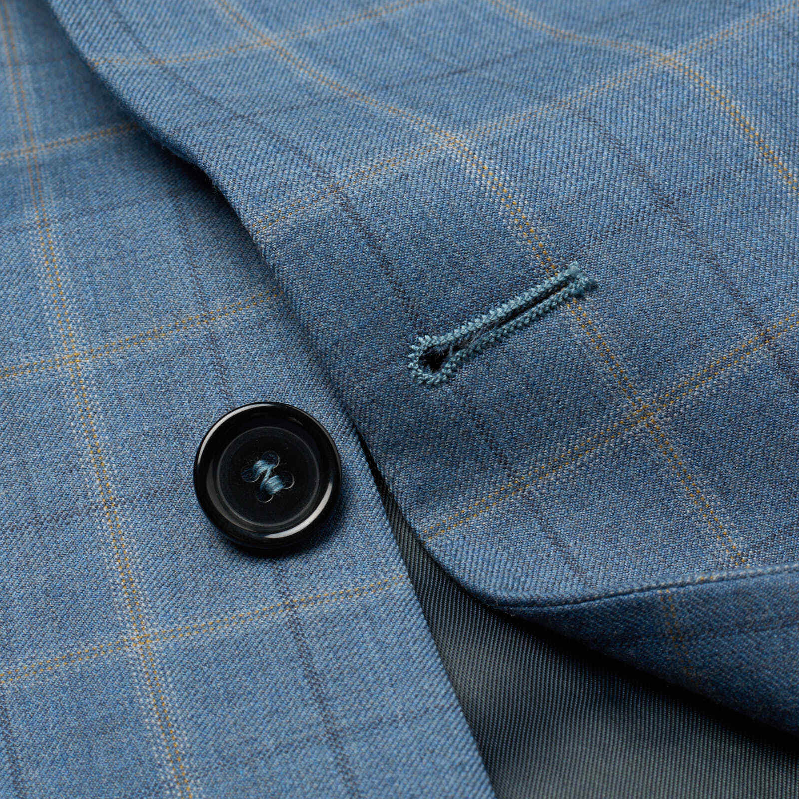 VANNUCCI Milano Blue Windowpane Wool Super 130’s Jacket EU 46 NEW US 36